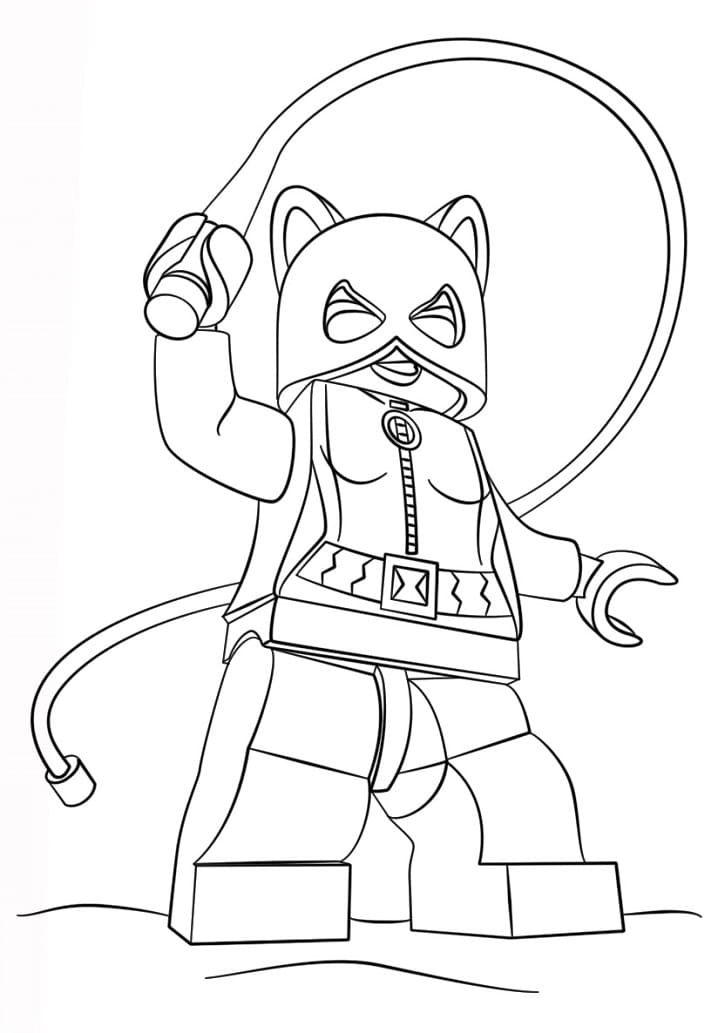 Desenho deMulher-Gato Lego para colorir