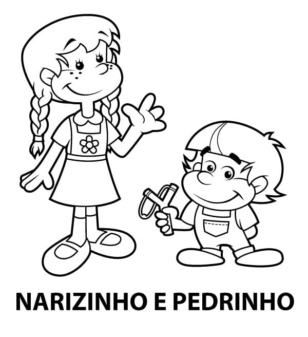 Desenho deNarizinho e Pedrinho para colorir