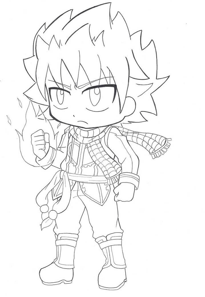 Desenho deNatsu Chibi 3 para colorir