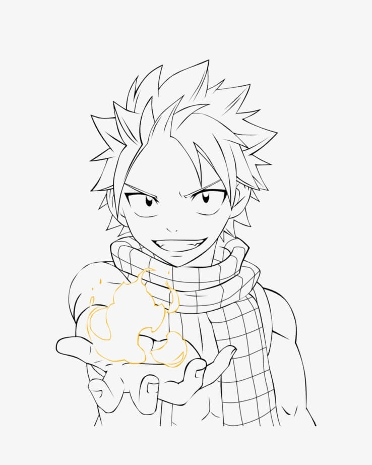 Desenho deNatsu Dragneel 10 para colorir