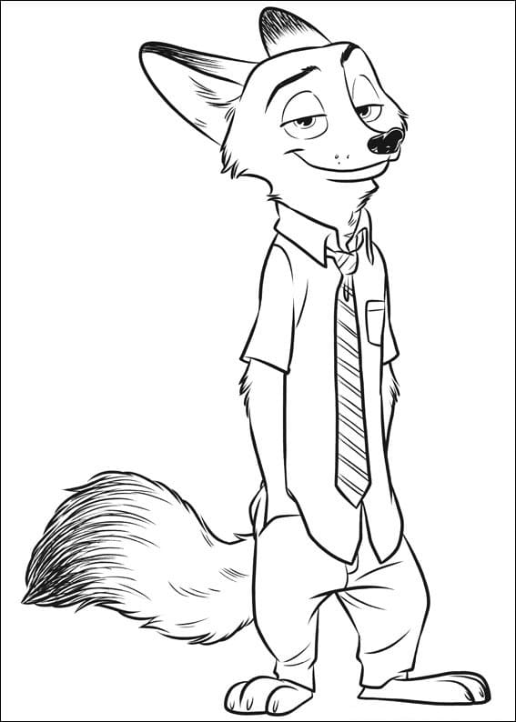 Desenho deNick de Zootopia para colorir