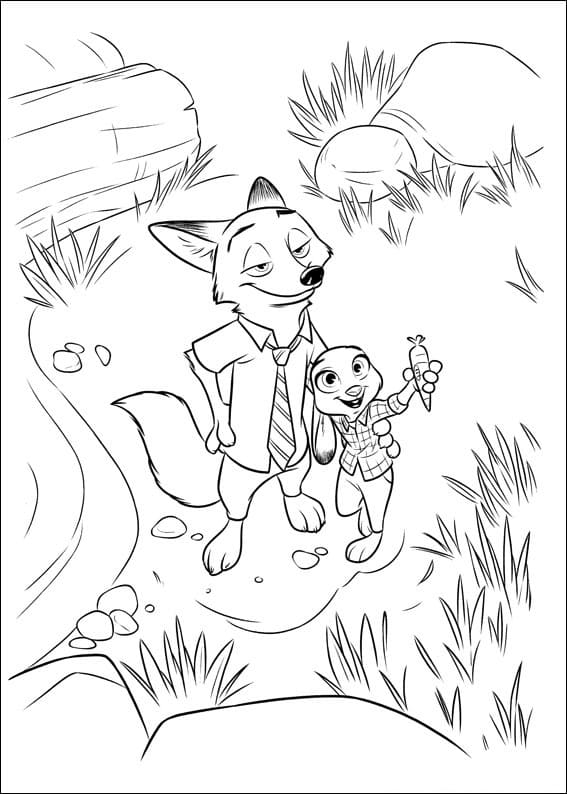 Desenhos de Zootopia para colorir