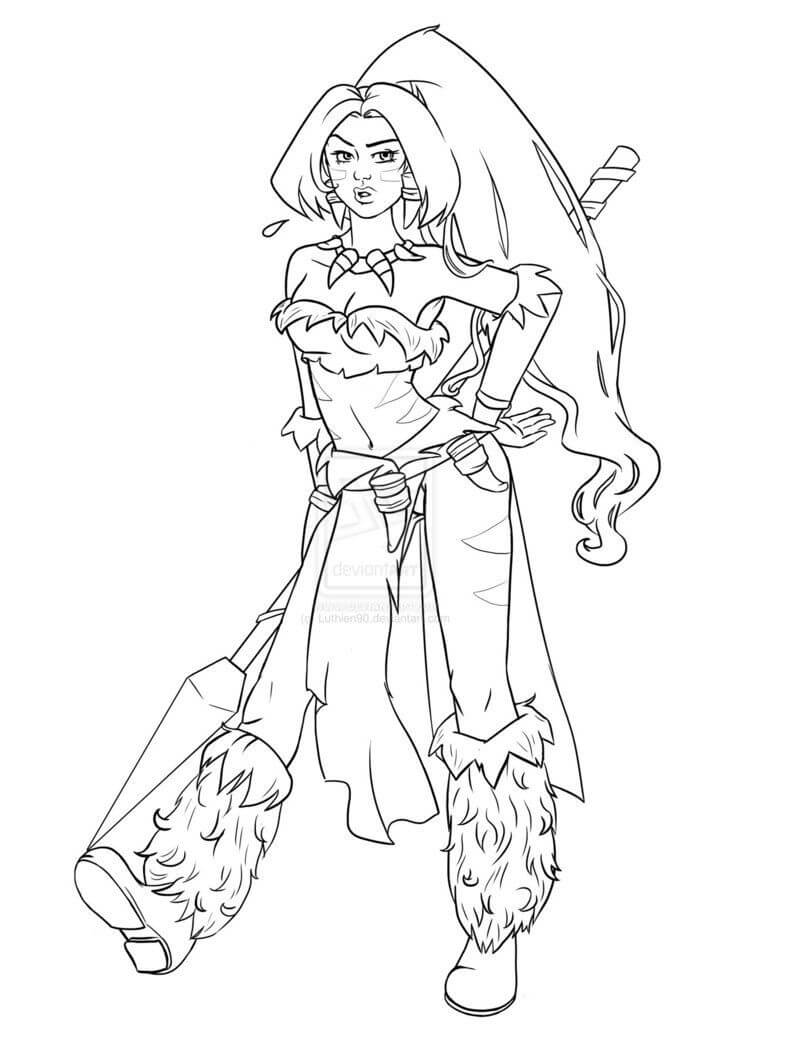 Desenho de Nidalee para colorir