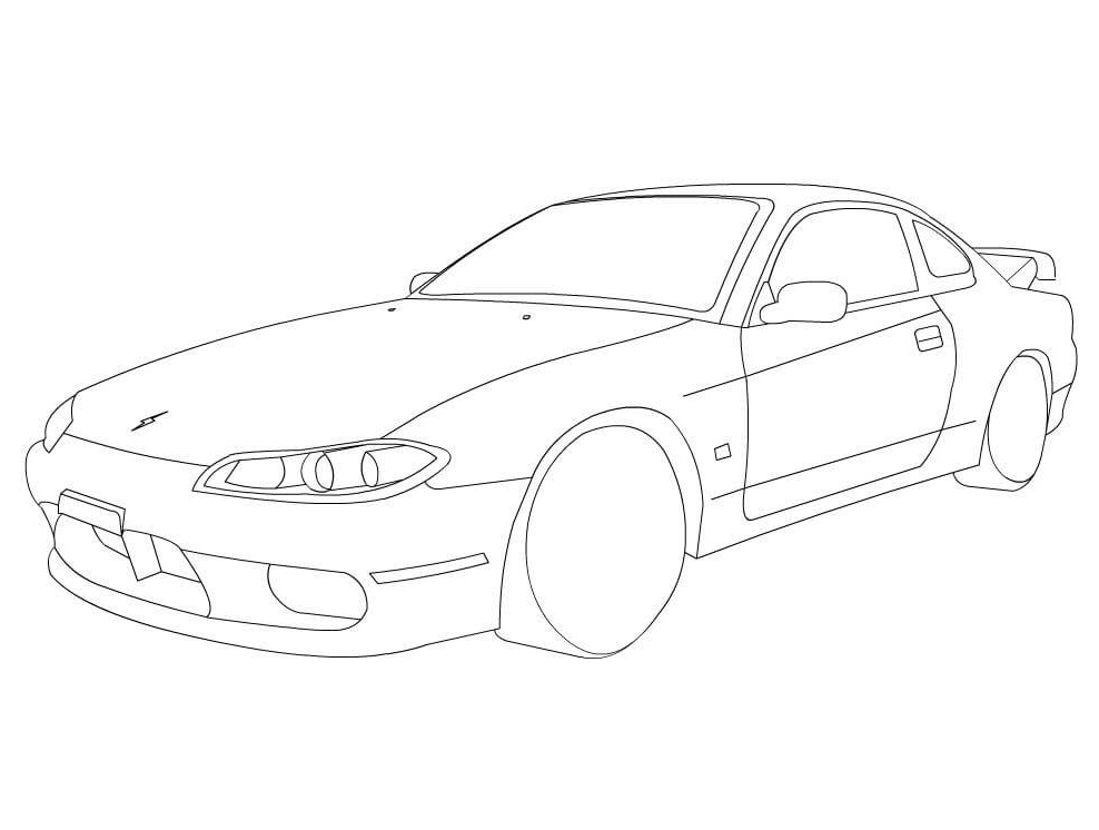 Desenho deNissan Silvia S15 para colorir