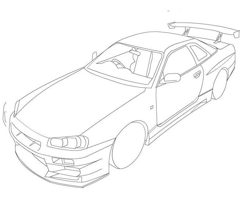 Desenho deNissan Skyline R34 para colorir