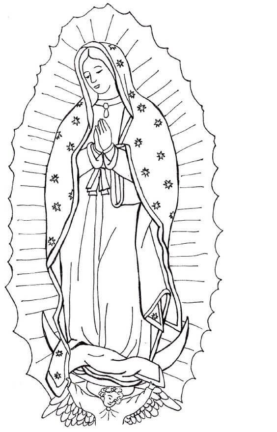 Desenho de Nossa Senhora 1 para colorir