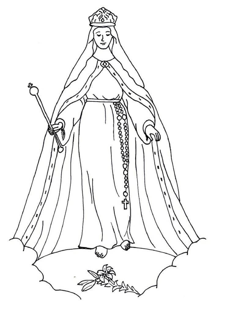 Desenho de Nossa Senhora 14 para colorir