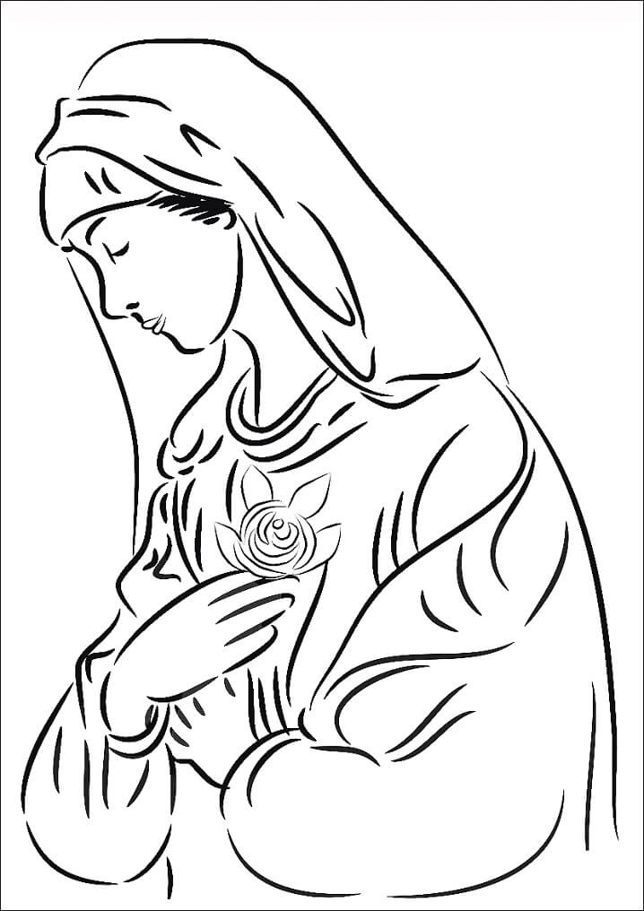 Desenho de Nossa Senhora 17 para colorir