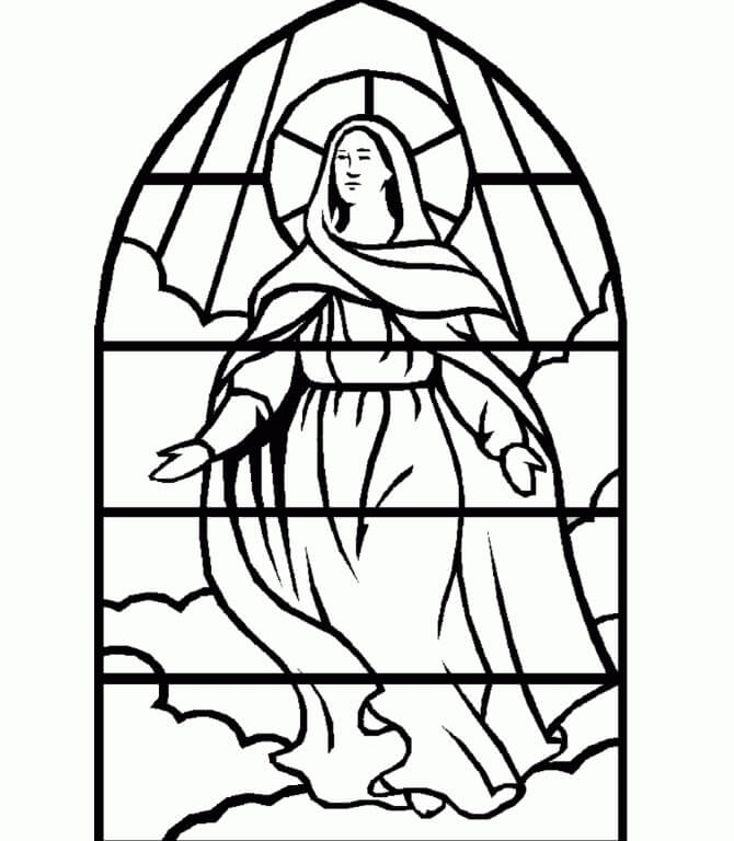 Desenho de Nossa Senhora 2 para colorir