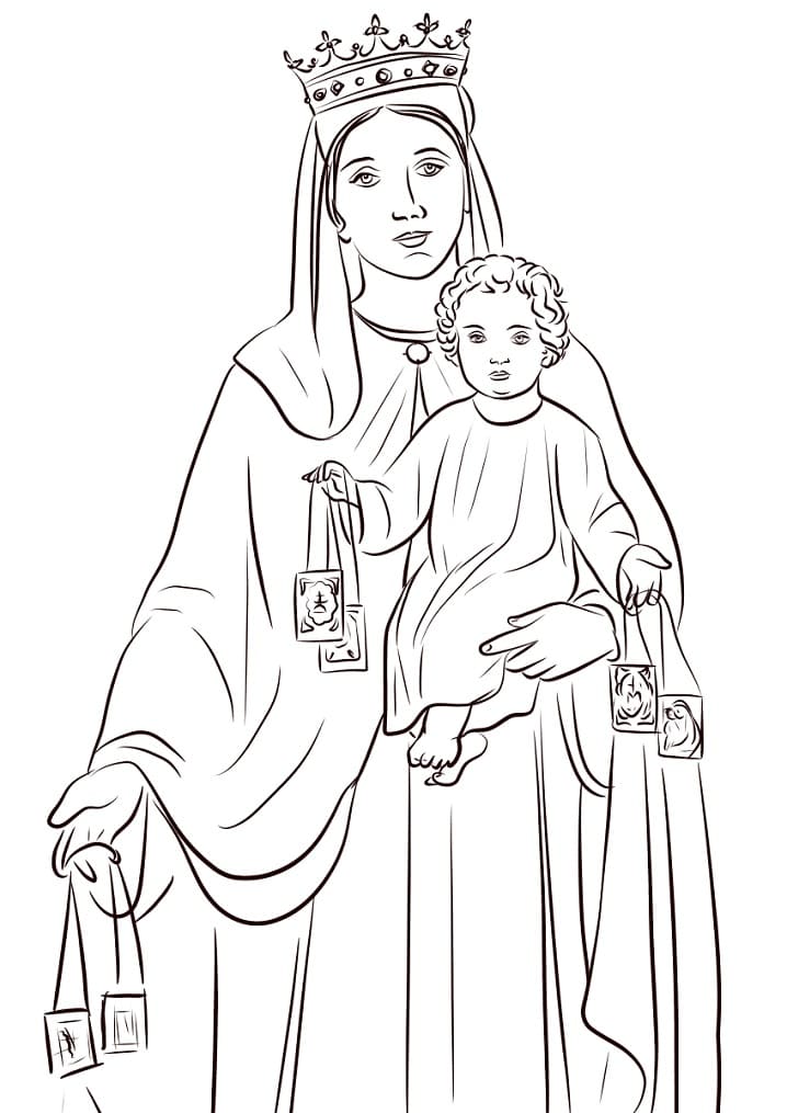 Desenho de Nossa Senhora 24 para colorir