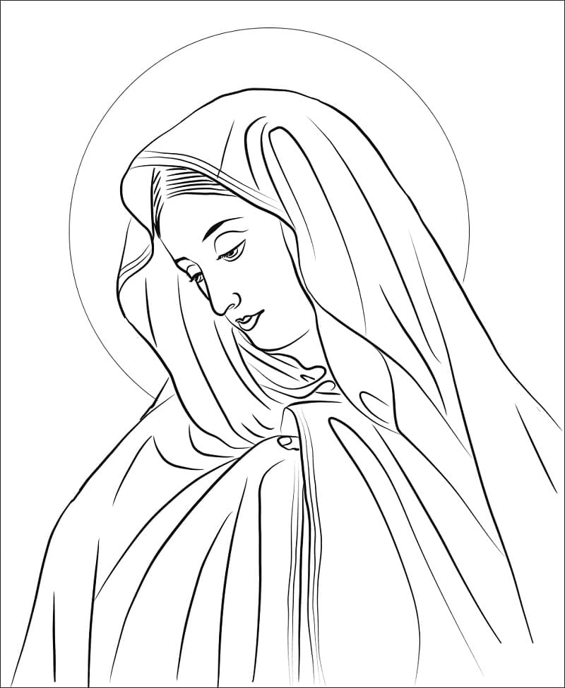 Desenho de Nossa Senhora 25 para colorir