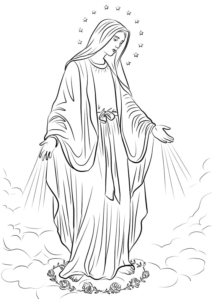 Desenho de Nossa Senhora 26 para colorir