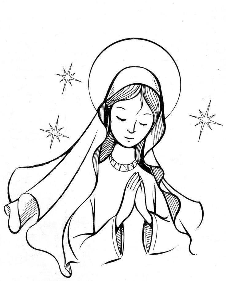 Desenho de Nossa Senhora 31 para colorir