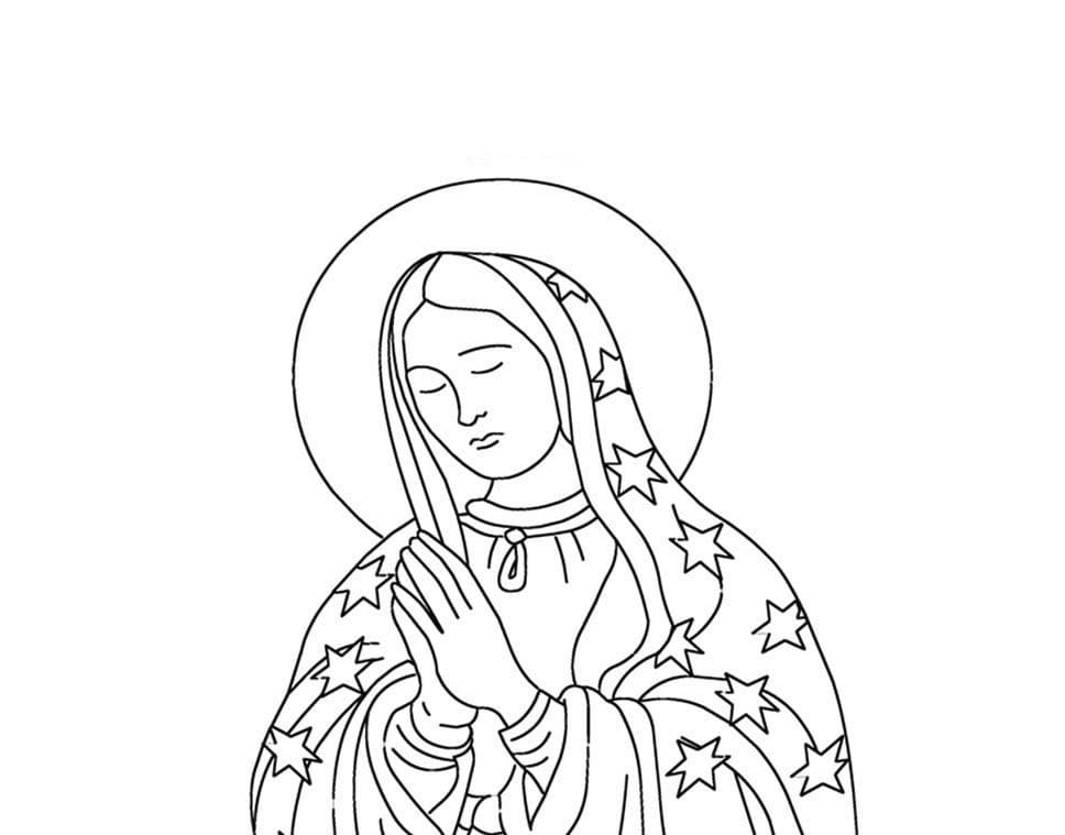 Desenho de Nossa Senhora 33 para colorir