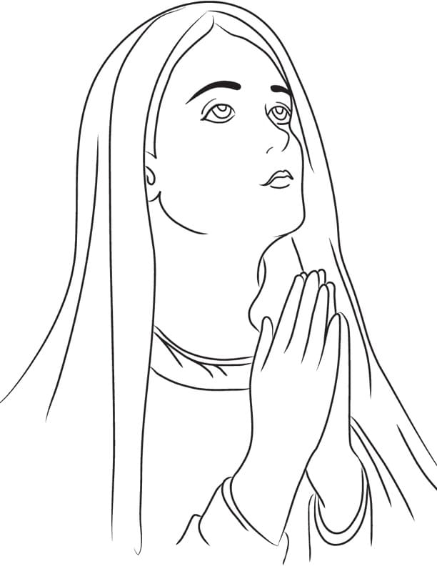 Desenho de Nossa Senhora 34 para colorir