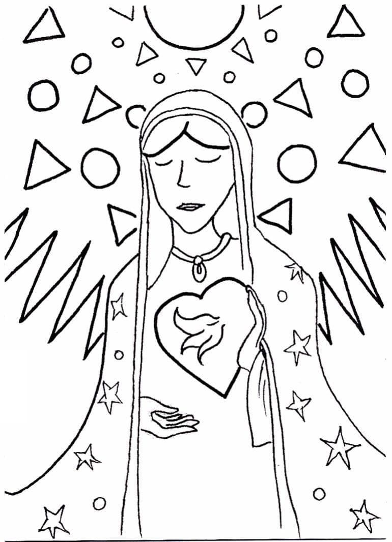 Desenho de Nossa Senhora 36 para colorir