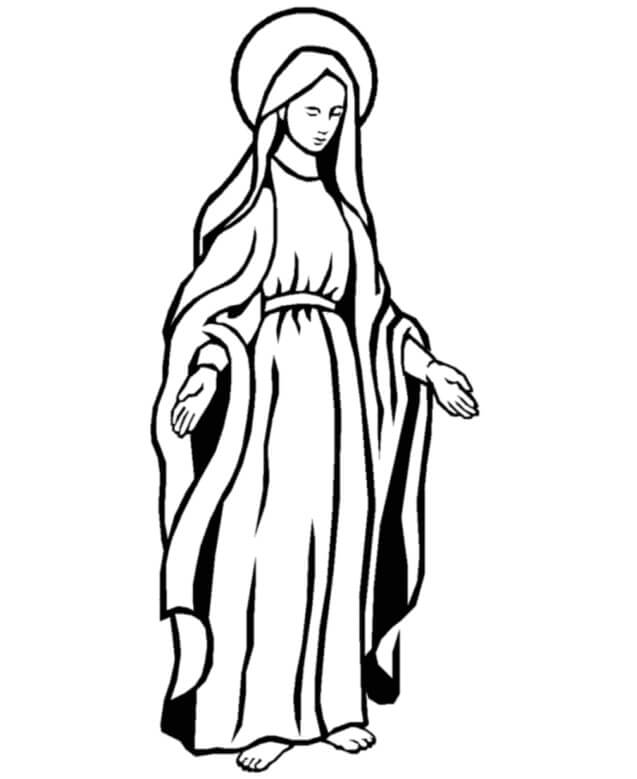 Desenho de Nossa Senhora 4 para colorir