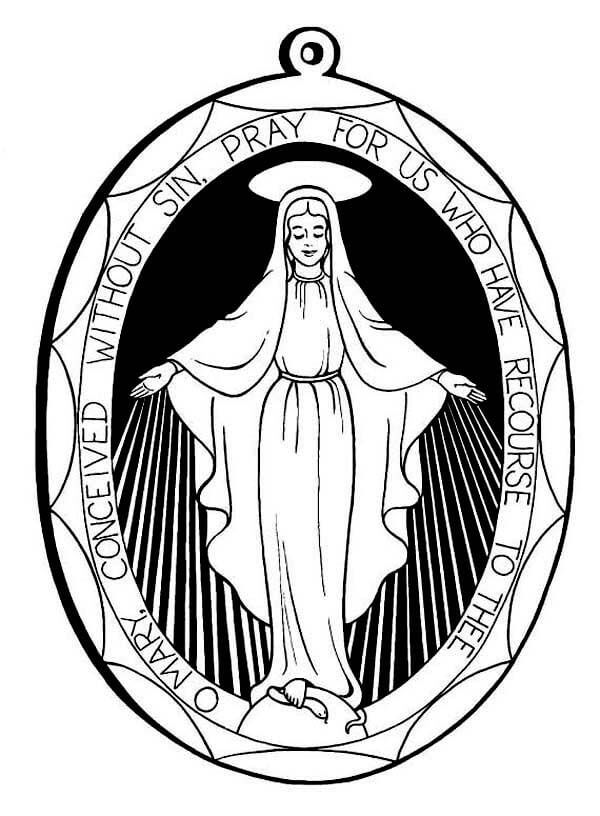 Desenho de Nossa Senhora 7 para colorir