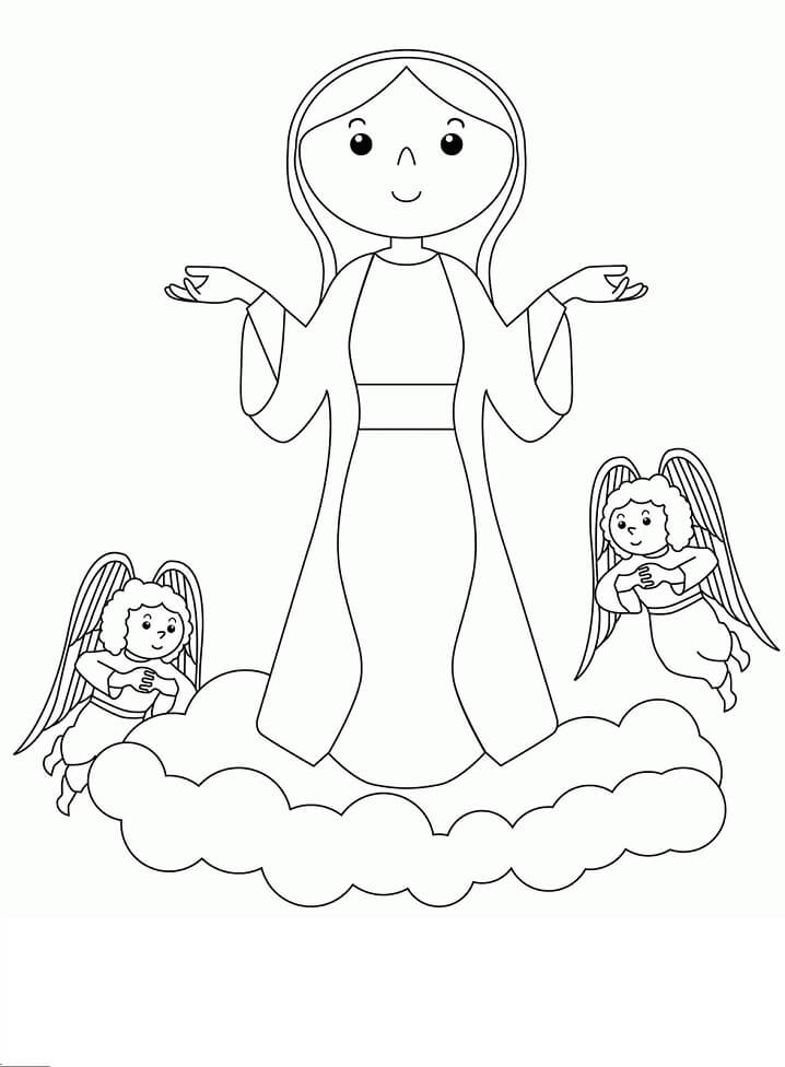 Desenho de Nossa Senhora 9 para colorir