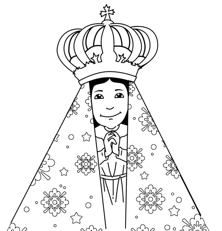 Desenho deNossa Senhora da Conceição Aparecida 1 para colorir