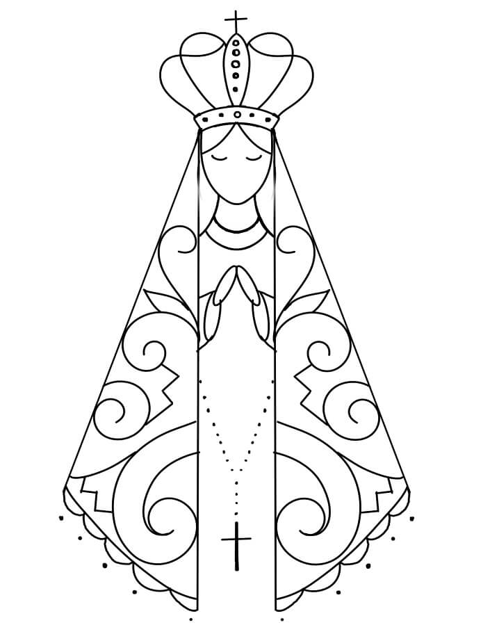 Desenho deNossa Senhora da Conceição Aparecida 10 para colorir