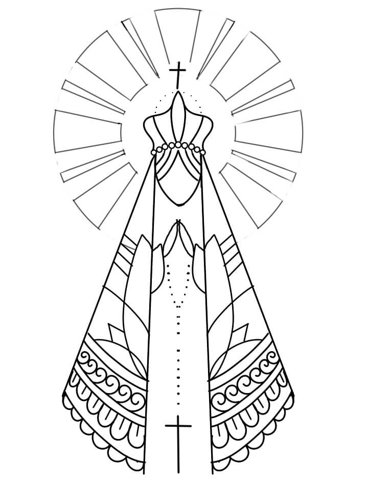 Desenho deNossa Senhora da Conceição Aparecida 11 para colorir