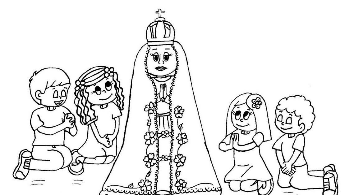 Desenho deNossa Senhora da Conceição Aparecida 14 para colorir