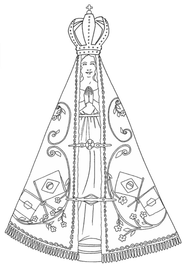 Desenhos de Nossa Senhora da Conceição Aparecida para colorir