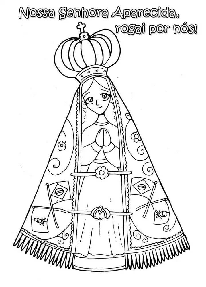 Desenho deNossa Senhora da Conceição Aparecida3 para colorir