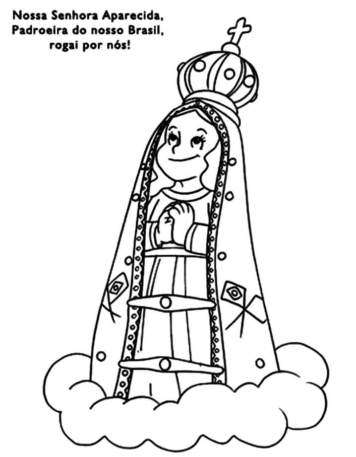 Desenho deNossa Senhora da Conceição Aparecida 4 para colorir