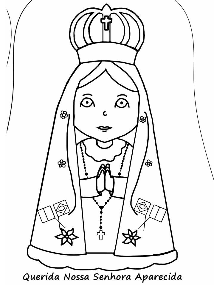 Desenho deNossa Senhora da Conceição Aparecida 5 para colorir