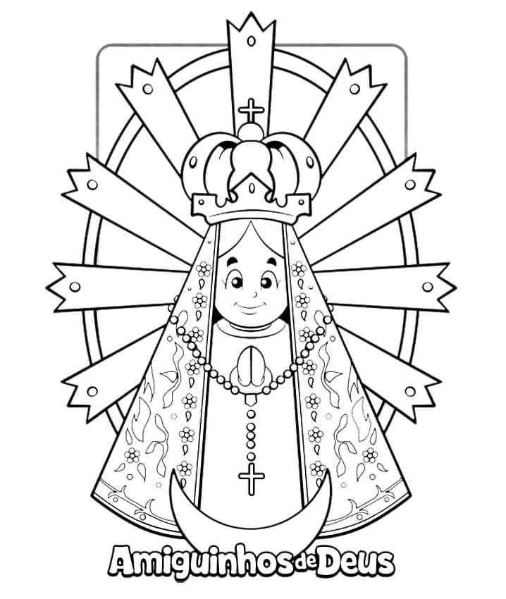 Desenho deNossa Senhora da Conceição Aparecida 6 para colorir