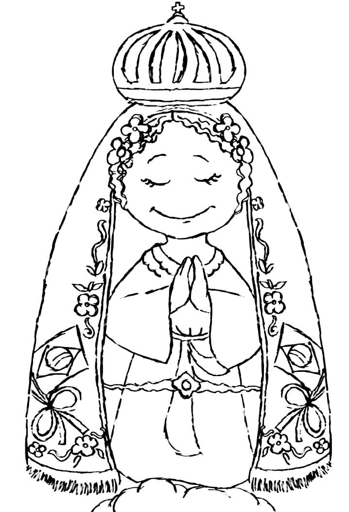 Desenho deNossa Senhora da Conceição Aparecida 7 para colorir