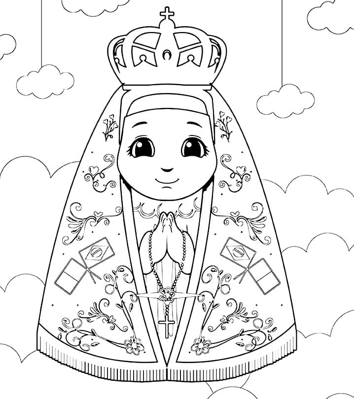 Desenho deNossa Senhora da Conceição Aparecida 8 para colorir