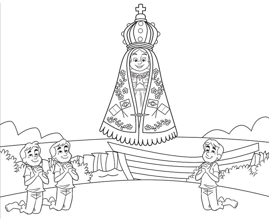 Desenho deNossa Senhora da Conceição Aparecida 9 para colorir