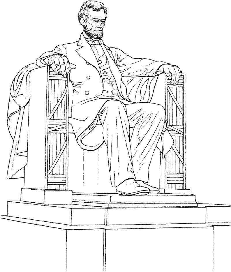 Desenho de O Memorial Lincoln para colorir