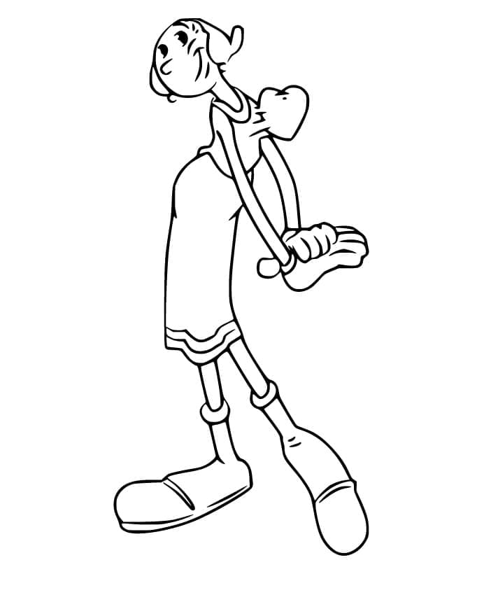 Desenho de Olívia Palito de Popeye para colorir