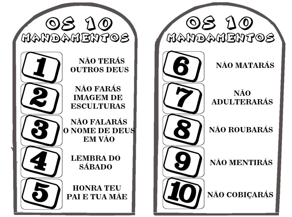 Desenho deOs 10 Mandamentos para colorir