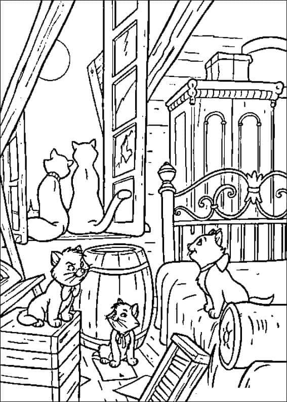 Desenho deOs Aristogatos 10 para colorir