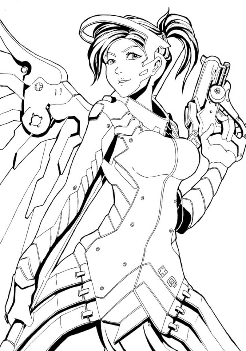 Desenho deOverwatch Mercy para colorir