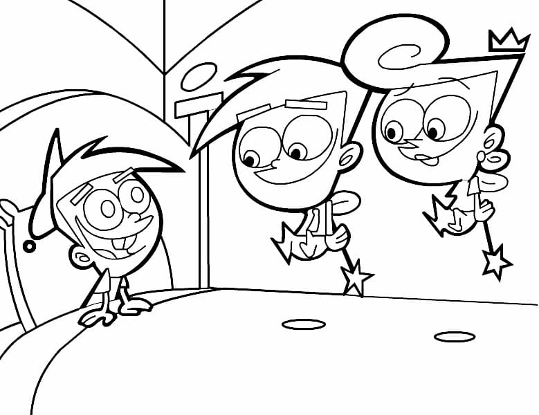 Desenho dePadrinhos Mágicos 3 para colorir