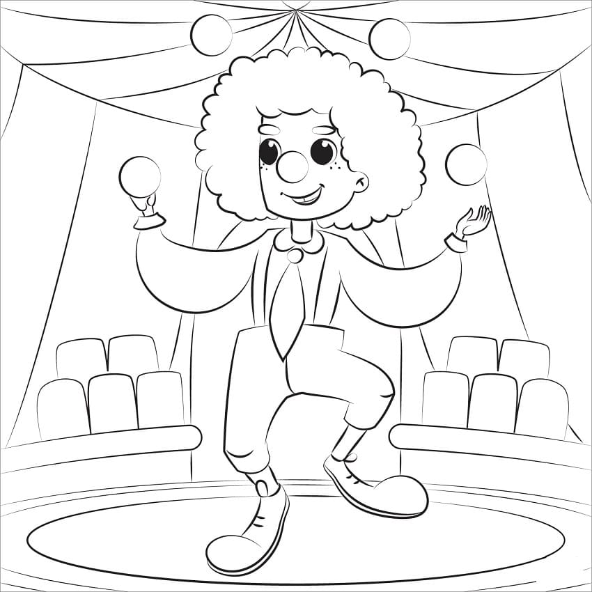 Desenho dePalhaço de Circo para colorir