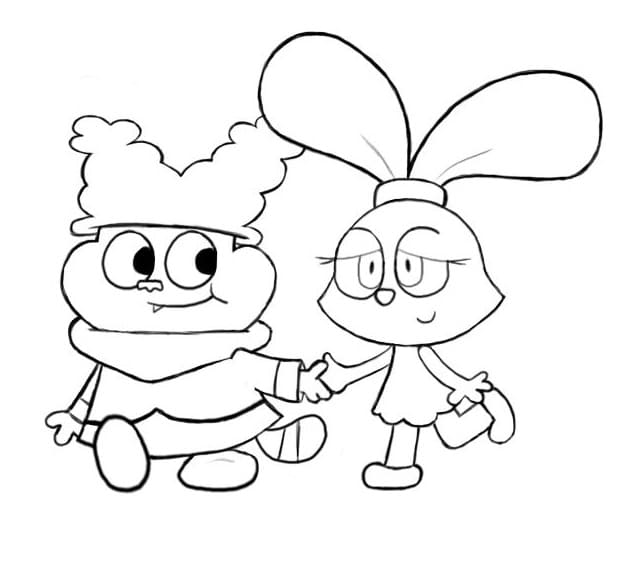 Desenho dePanini e Chowder para colorir