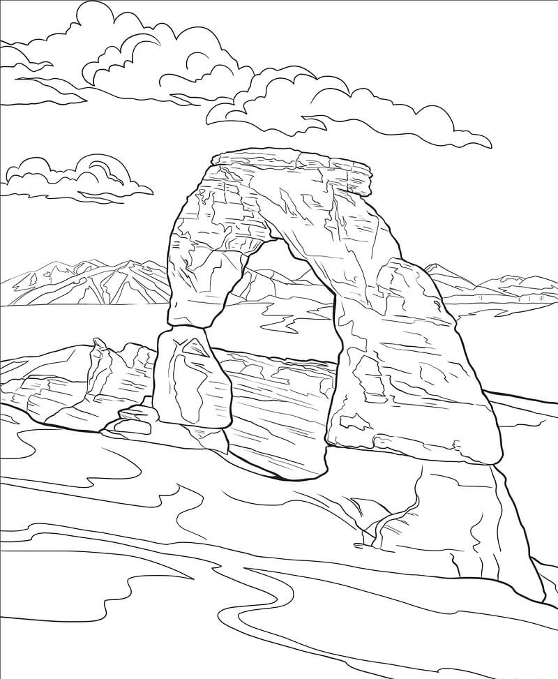 Desenho de Parque Nacional dos Arcos para colorir