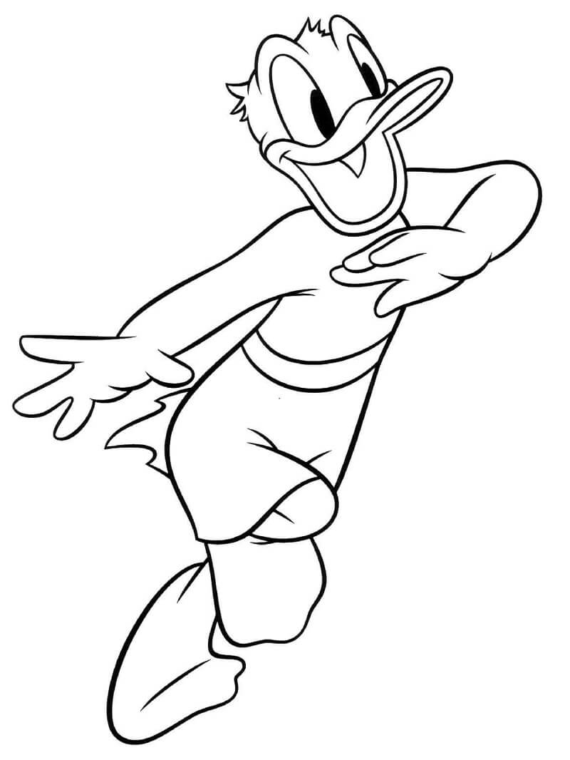 Desenho de Pato Donald 2 para colorir