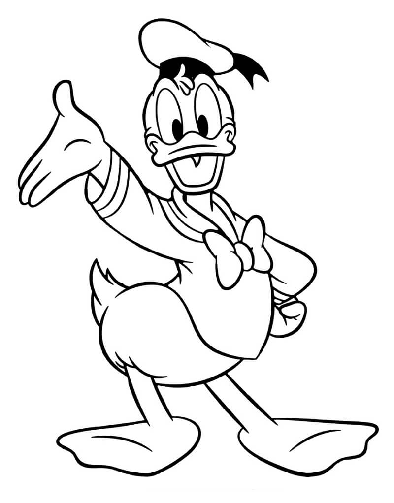 Desenho dePato Donald Sorridente para colorir