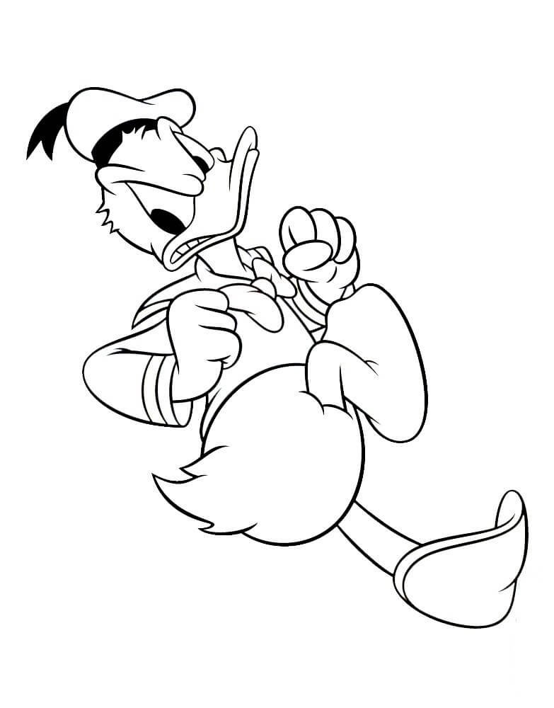 Desenho de Pato Donald Zangado para colorir