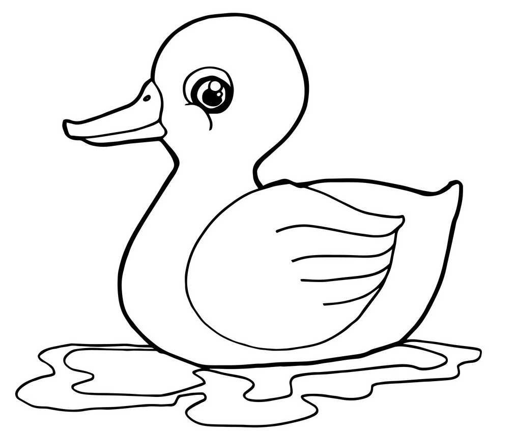 Desenho dePato Kawaii para colorir