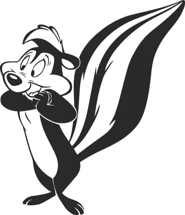 Desenho dePepé Le Pew de Looney Tunes para colorir