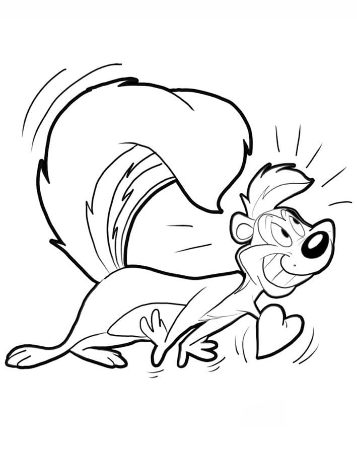 Desenho dePepé Le Pew Engraçado para colorir